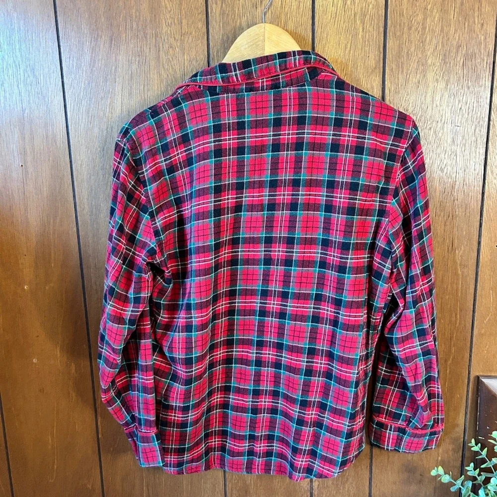 Lauren Ralph Lauren‎ Womens Medium Plaid Pajama Top Button Front Long Sleeve - Picture 8 of 8